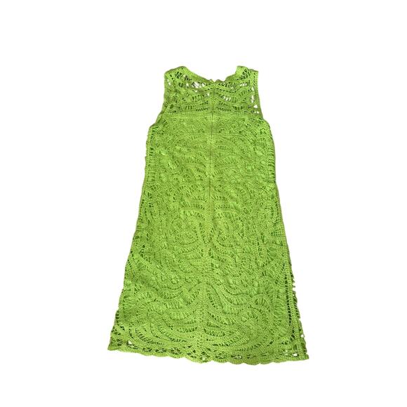 Boston Proper Sleeveless Crochet Dress Green Medium Lined Shift - Picture 6 of 8